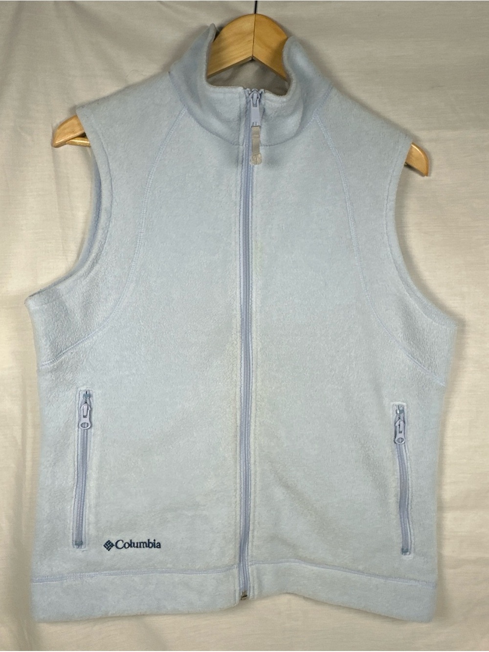 Columbia Light Blue Fleece Vest - Zippered Front